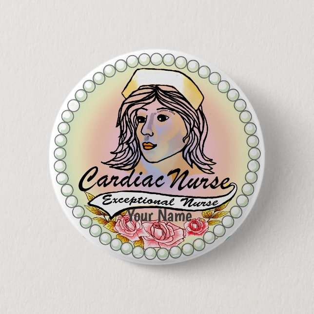 Badge Rond 5 Cm Mon infirmière cardiaque (Devant)