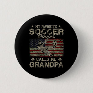 Badge Rond 5 Cm Mon Joueur De Football Favori M'appelle Papy Drape
