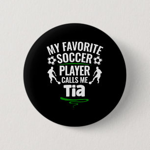 Badge Rond 5 Cm Mon Joueur De Football Favori M'appelle Tia