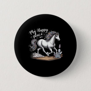 Badge Rond 5 Cm Mon Joyeux Lieu Cheval Lover Cadeaux Équitation