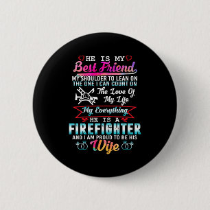 Badge Rond 5 Cm Mon mari pompier je suis fière sa femme Conception