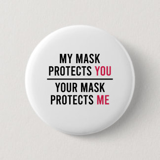 Badge Rond 5 Cm Mon Masque Vous Protège, Votre Masque Me Protège