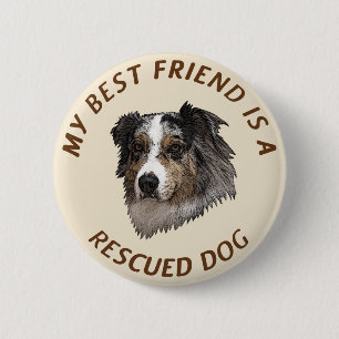 Badge Rond 5 Cm Mon meilleur ami (Australian Shepherd)
