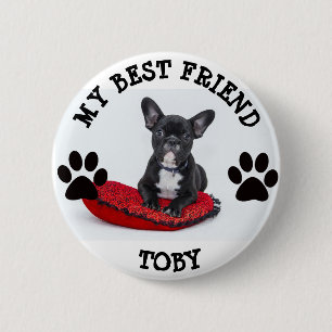 Badge Rond 5 Cm Mon meilleur ami, Bouton photo Pawprints Dog Pet