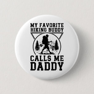 Badge Rond 5 Cm Mon meilleur compagnon de randonnée m'appelle Papa