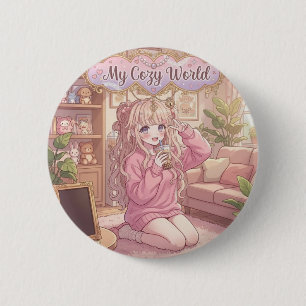 Badge Rond 5 Cm Mon Monde Douillet : esthétique de chambre de fill