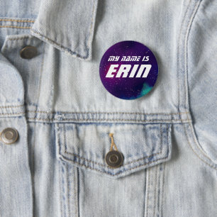 Badge Rond 5 Cm Mon Nom Est _______ Galaxie Personnalisable