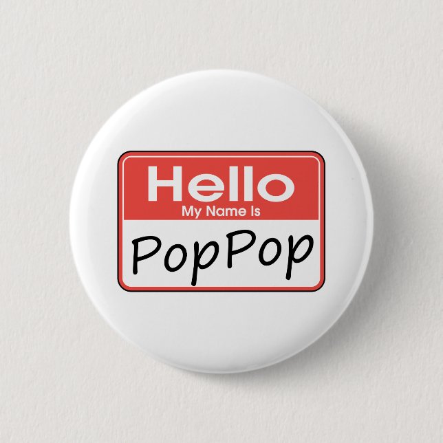 Badge Rond 5 Cm Mon nom est PopPop (Devant)