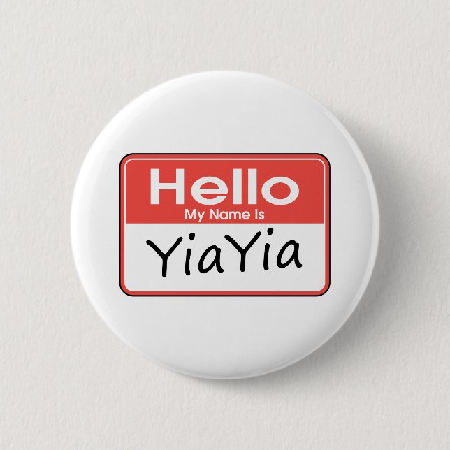 Badge Rond 5 Cm Mon nom est Yia Yia (Devant)
