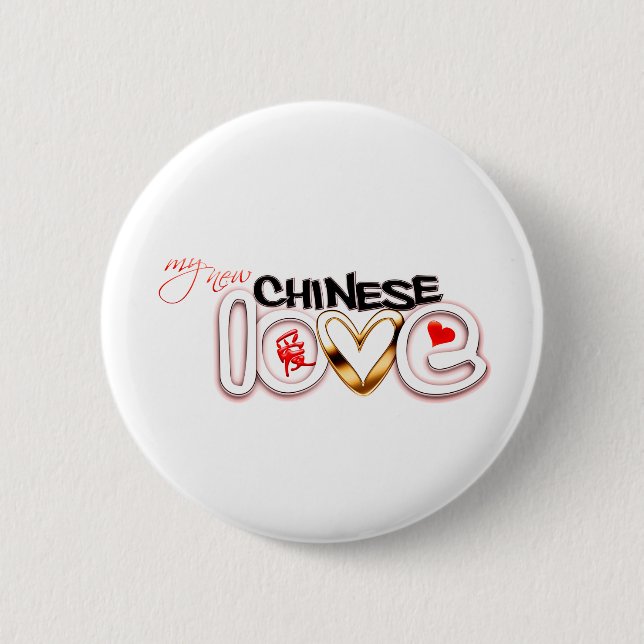Badge Rond 5 Cm Mon nouvel amour chinois (Devant)