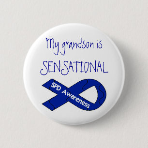 Badge Rond 5 Cm Mon petit-fils est bouton SENSATIONNEL de