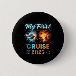Badge Rond 5 Cm Mon premier bateau croisière vacances 2025 famille