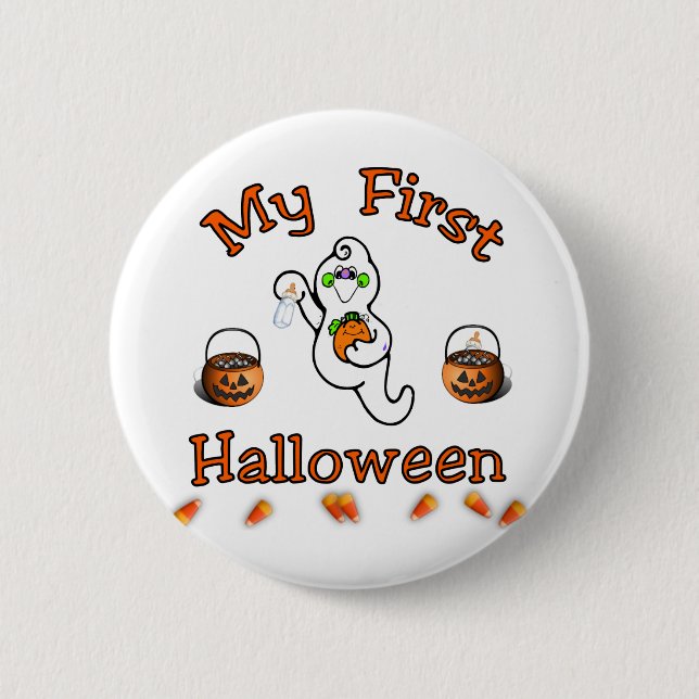 Badge Rond 5 Cm Mon premier Halloween (Devant)