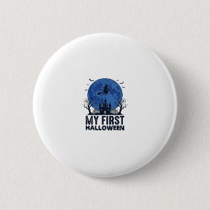 Badge Rond 5 Cm Mon premier Halloween Gravure vintage pour enfants