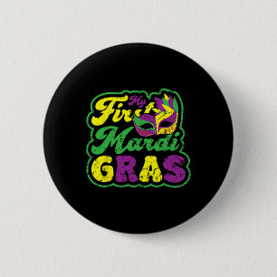 Badge Rond 5 Cm Mon premier Mardi Gras Fête de Mardi Gras drôle de