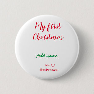 Badge Rond 5 Cm Mon premier Noël ajouter nom de famille nom de fam