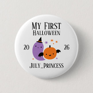 Badge Rond 5 Cm Mon Premier Ornement de Halloween Personnalisé