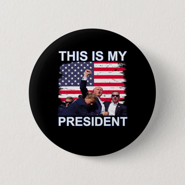 Badge Rond 5 Cm Mon Président Trump aux élections de 2024 (Devant)