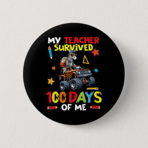 Badge Rond 5 Cm Mon professeur a survécu 100 jours de moi âne sur