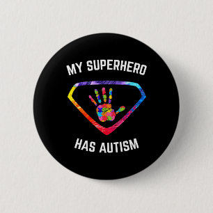 Badge Rond 5 Cm Mon super-héros a Sensibilisation sur l'autisme