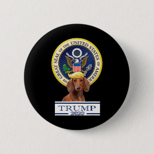 Badge Rond 5 Cm Mon teckel pour Trump