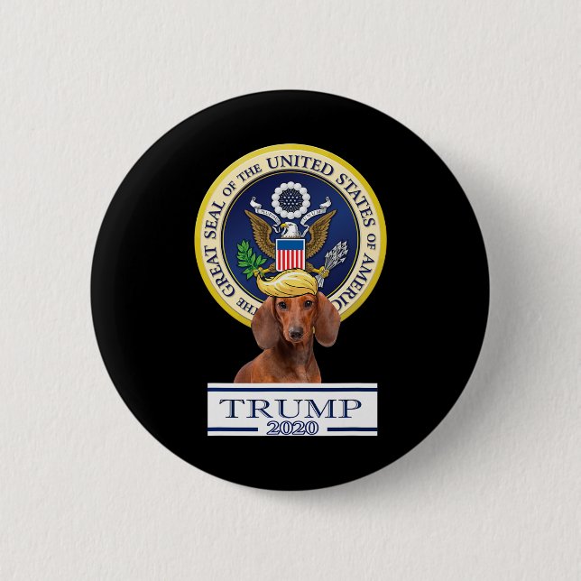 Badge Rond 5 Cm Mon teckel pour Trump (Devant)
