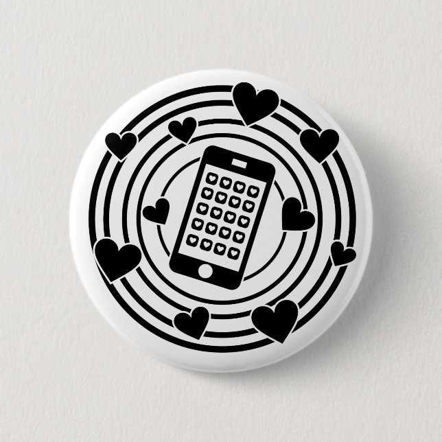 Badge Rond 5 Cm Mon téléphone est le centre de mon univers ! (Devant)