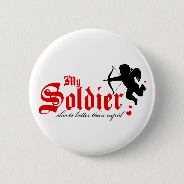 Badge Rond 5 Cm Mon Valentine Tire Mieux Que Cupide (Devant)