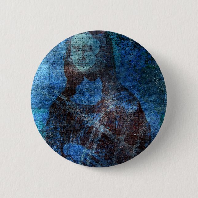 Badge Rond 5 Cm Mona Blues (Devant)