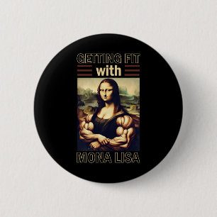 Badge Rond 5 Cm Mona Lisa Bodybuilding Muscle Gym Poids Wo