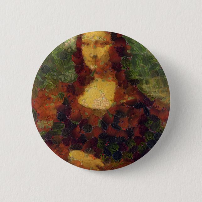Badge Rond 5 Cm Mona Lisa Lettuce Art fine Cuillère végétale (Devant)