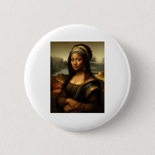 Badge Rond 5 Cm Mona Lisa noire Histoire des Noirs américains Mon