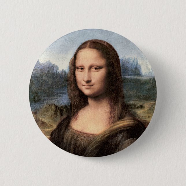 Badge Rond 5 Cm Mona Lisa Portrait / Peinture (Devant)