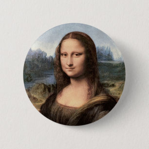 Badge Rond 5 Cm Mona Lisa Portrait / Peinture