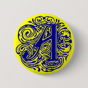 Badge Rond 5 Cm Monarchia bleu "A"