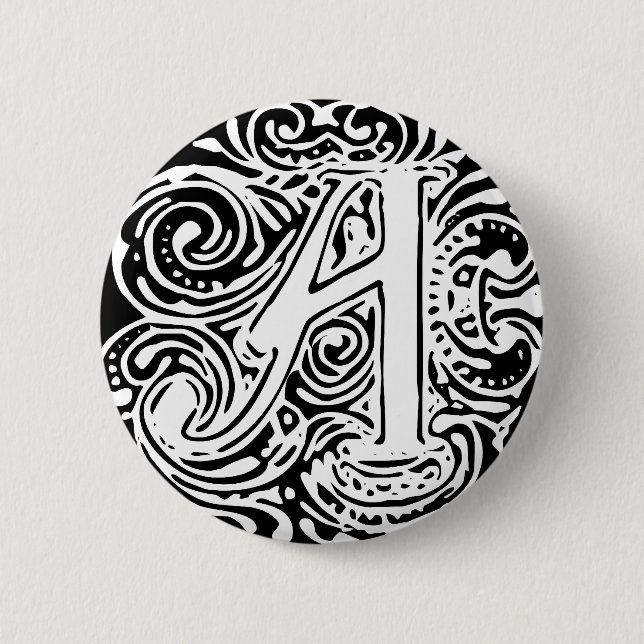 Badge Rond 5 Cm Monarchia White Letter "A" (Devant)