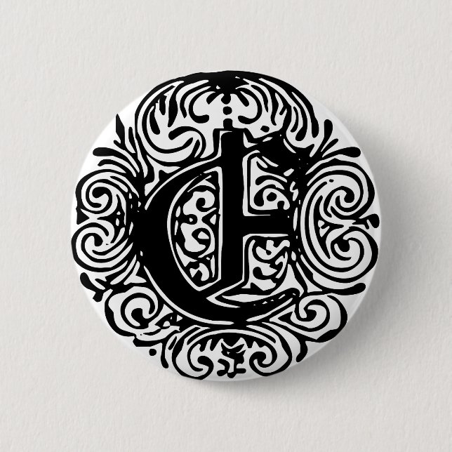 Badge Rond 5 Cm Monarchie "E" (Devant)
