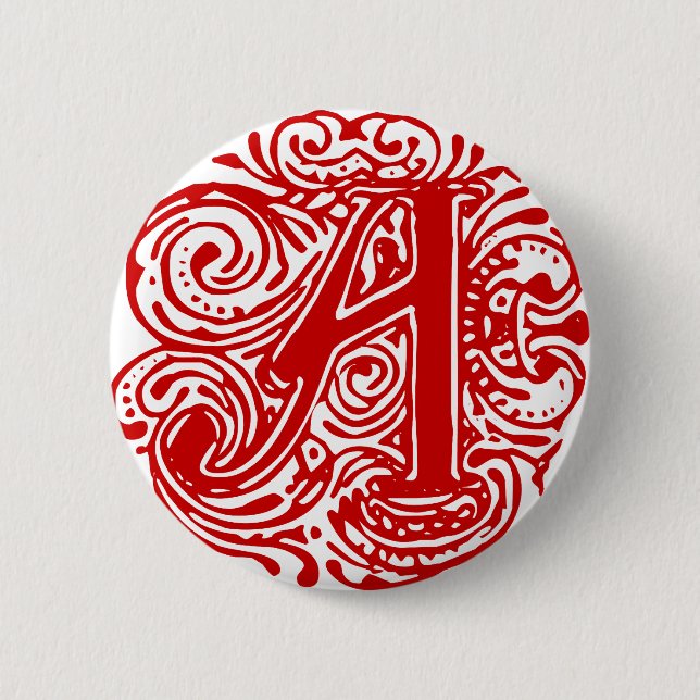 Badge Rond 5 Cm Monarchie Rouge "A" (Devant)