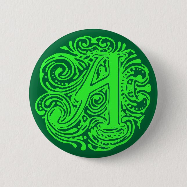Badge Rond 5 Cm Monarchie verte "A" (Devant)