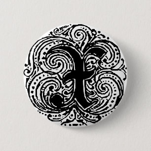 Badge Rond 5 Cm Monarchie "X"