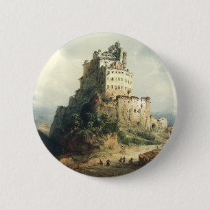 Badge Rond 5 Cm Monastère de la Sacra di San Michele Art alpin