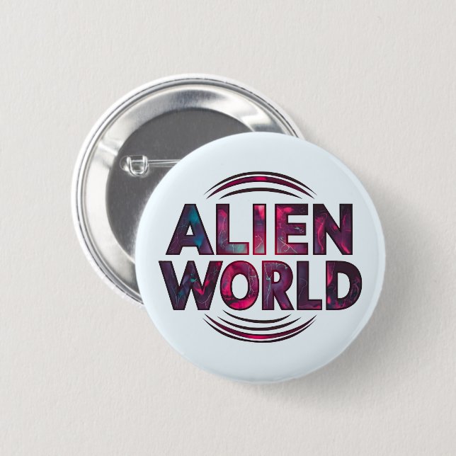 Badge Rond 5 Cm Monde alien (Devant & derrière)