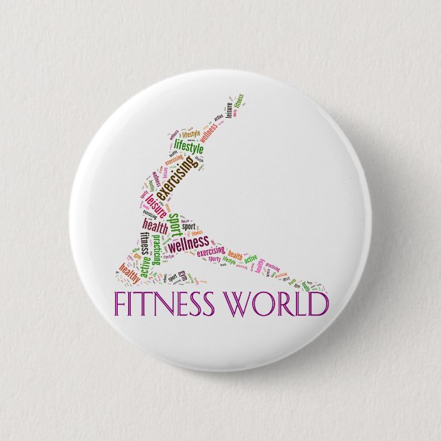 Badge Rond 5 Cm Monde fitness (Devant)