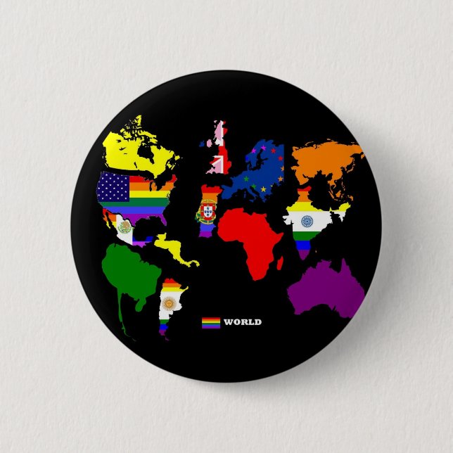 Badge Rond 5 Cm Monde gai (Devant)