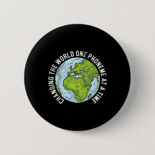 Badge Rond 5 Cm Monde Un Phonème À La Fois Dyslexie Sensibilisatio