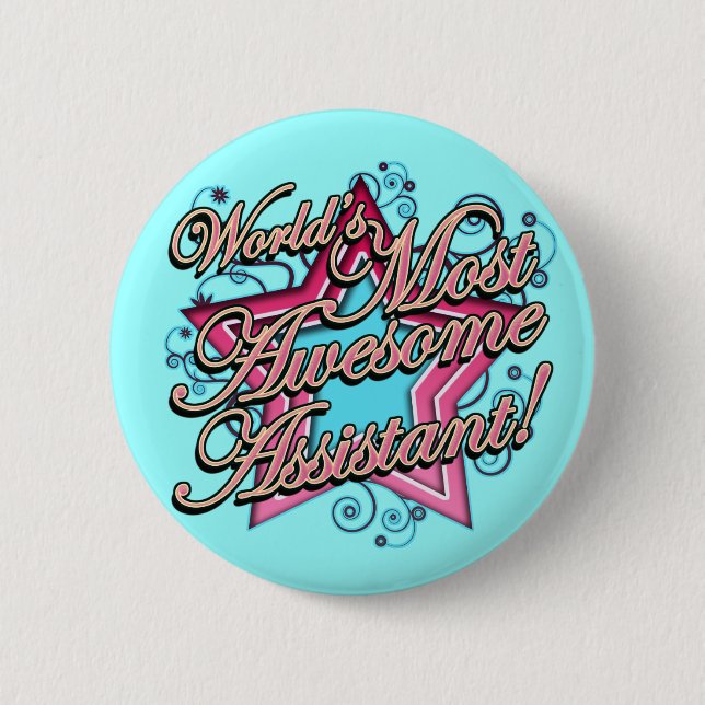 Badge Rond 5 Cm Mondes la plupart d'assistant impressionnant (Devant)