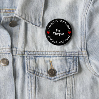 Badge Rond 5 Cm Mondes Meilleur Enseignant Assistant Coeur Apple N