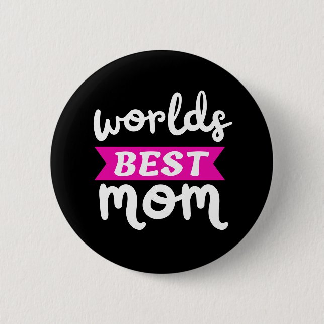 Badge Rond 5 Cm Mondes meilleure maman (Devant)
