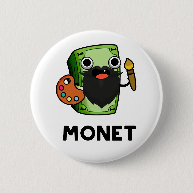 Badge Rond 5 Cm Monet Cute Artiste Argent Pun (Devant)