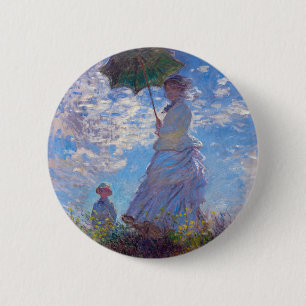 Badge Rond 5 Cm Monet France Impressionniste Personnes Femme avec